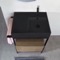 Console Sink Vanity With Matte Black Ceramic Sink and Natural Brown Oak Drawer, 27